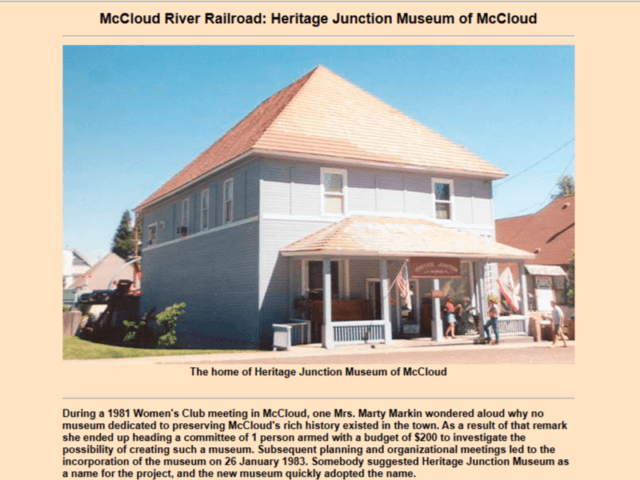 McCloud Heritage Junction Museum