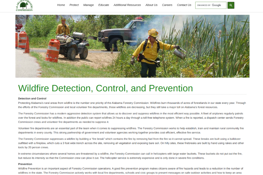 Alabama Wildfire Protection